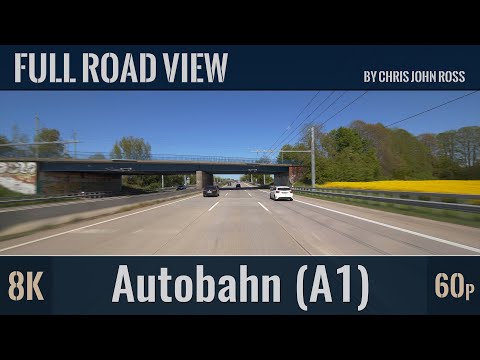 Autobahn (A1), Germany: Bad Oldesloe - Reinfeld - Lübeck - Bad Schwartau - 8K (4320p/60p)