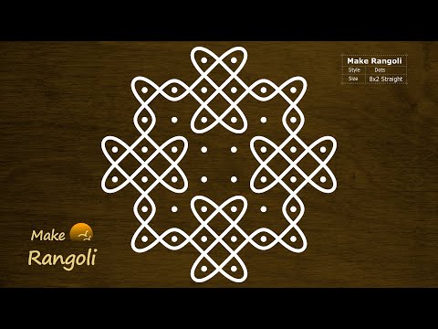 Simple Sikku kolam with 8 dots | Melika Muggu | Kambi Kolam | Daily Kolam | Make Rangoli