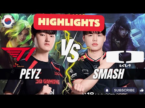 T1 Peyz vs DK Smash HIGHLIGHTS - Peyz ZERI vs Smash APHELIOS ADC - Patch 25.1 KR Ranked | lolrec