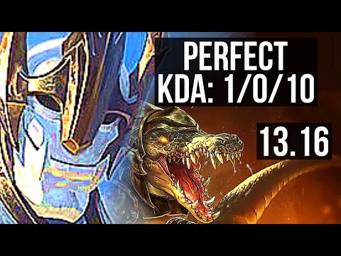 GALIO vs RENEKTON (TOP) | 1/0/10, 1.0M mastery, 300+ games | EUW Diamond | 13.16