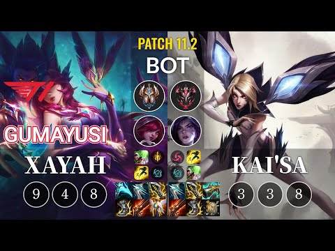 T1 Gumayusi Xayah vs Kai'Sa Bot - KR Patch 11.2