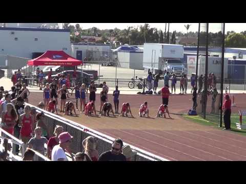 JVB 100m Heat 2 vs HB 4-16-15 - Los Alamitos Boys