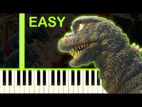 GODZILLA DESTROY ALL MONSTERS THEME - EASY Piano Tutorial