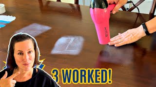 Testing 7 EASY Ways To Get A Heat Stain Out Of Wood! 🤓 Clean With Me