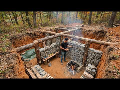 No Electricity, Only Fire, Warmth, and Silence | Bushcraft, Survival