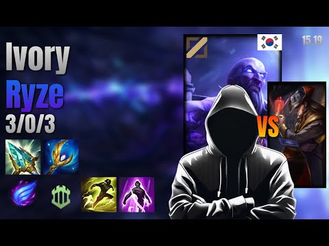 Ivory Mid Ryze vs Twisted Fate lol KR solo rank Full Game 15.19 | Ivory 라이즈 vs 트위스티드 페이트