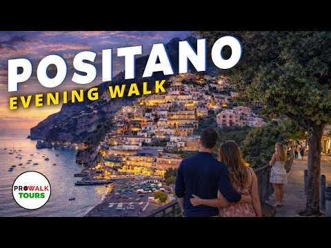 Positano Italy Evening Walk 🇮🇹 | Amalfi Coast at Night (4K HDR)