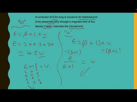 Exam Question Walkthrough - Calculate induced emf in a conductor - Electro-magnetic induction