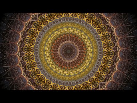4K Gold Fractal Flame Radial Kaleidoscope with Lots of Lines and Details to Trip On (2-Minute Loop)