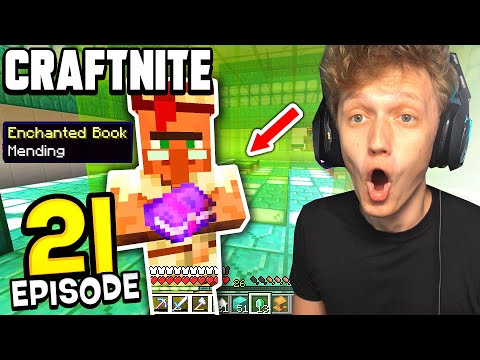Craftnite: Episode 21 - I FINALLY GOT A MENDING VILLAGER! (villager trading hall)