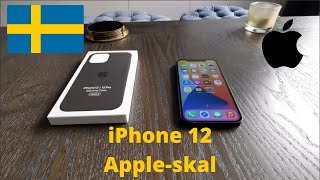 iPhone 12 Unboxar och visar Apple original-SKAL