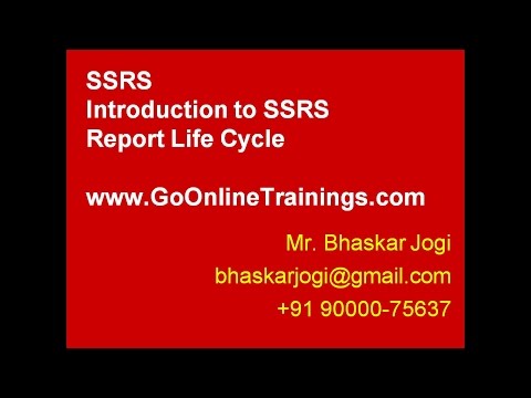 SSRS Part1 - Intro to Reporting and Report Life Cycle