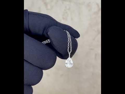 Real diamonds pendant pear drop necklace