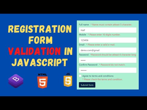 Responsive Registration Form Validation In Javascript Bootstrap 5 Tutorial