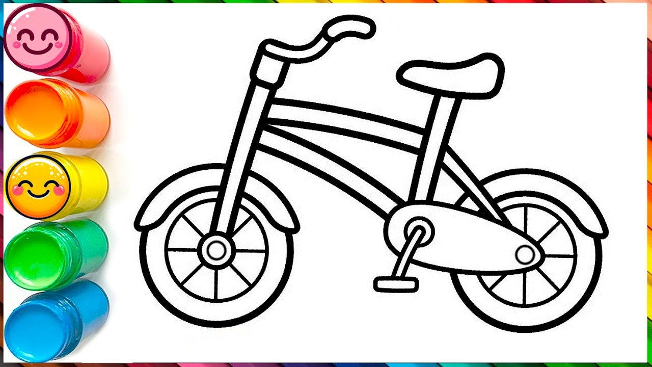 Bicycle Coloring Page | Learn Colors | Easy Drawing