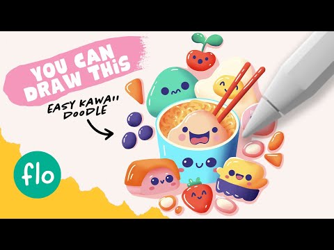 PROCREATE Easy Kawaii Food Drawing - Step by Step Procreate Tutorial