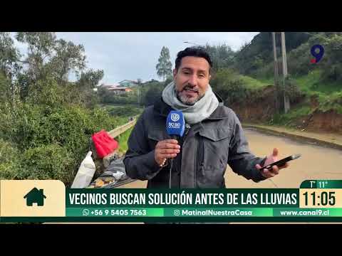 Vecinos de Talcahuano temen que socavón empeore con las lluvias: calle sigue cerrada desde marzo
