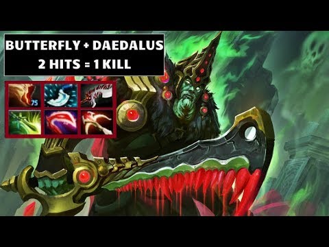 BUTTERFLY & DAEDALUS WRAITH KING (2 HITS = 1 KILL) EPIC COMEBACK | DOTA 2 PATCH 7.07 GAMEPLAY
