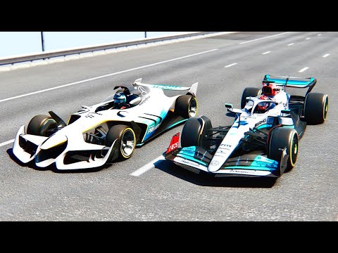 Mercedes F1 2022 W13 vs Mercedes F1 2025 Concept - Drag Race 20 KM