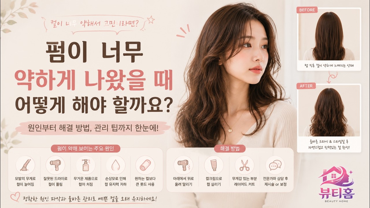 펌이 너무 약하게 나왔을 때 어떻게 해야 할까요?
