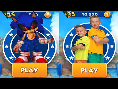 Sonic Dash vs Vlad and Niki - Sonic Exe MOD All Characters Unlocked All Bosses Eggman Zazz Gameplay