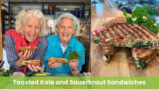Toasted Kale and Sauerkraut Sandwiches