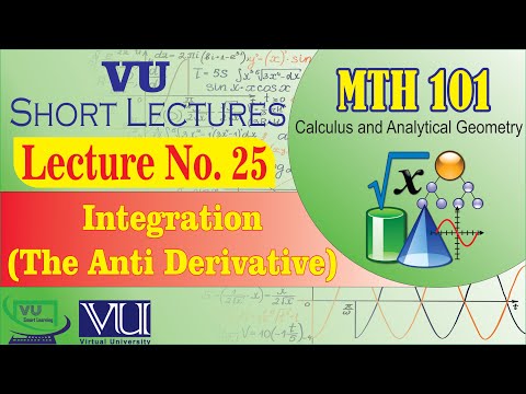 MTH101 Short Lecture 25 | Integration (The Anti Derivative) | Calculus | VU Smart Learning