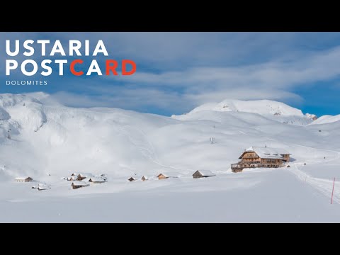 Postcard from the Sennes Natural Park in winter cover · Dolomites