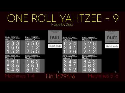 9 dice. (one roll yahtzee simulation)