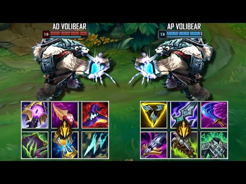 AP VOLIBEAR vs AD VOLIBEAR FULL BUILD FIGHTS & Best Pentakills!