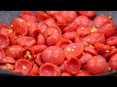 Snow Peas Recipe | Ham Sausages with Snow Peas | Hams Recipe