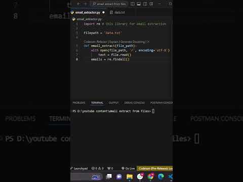 Quick And Easy Python Email Extraction From File Tutorial Shorts Pythonemailextraction Python