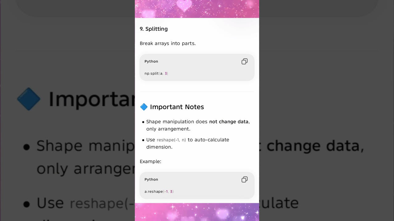 AD25201 UNIT 5 Arrays shape manipulation #array#shapes#manipulation #live #instagramreels