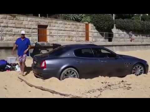 Man Drives His Maserati Onto The Beach At Watsons Bay