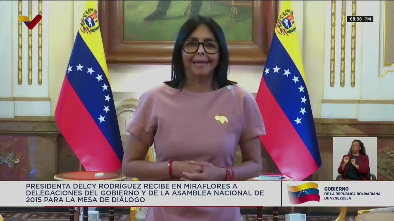 Mensaje de Delcy Rodríguez tras recibir delegaciones AN2015 y gobierno nacional en Mesa de Diálogo