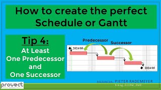Tip 4: An activity or milestone should have at least one predecessor and one successor activity