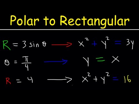 Polar Equations to Rectangular Equations, Precalculus, Examples and Practice Problems Video