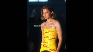 Gigi Hadid DHL Tape dress! #gigihadid #gigihadidedit #supermodel