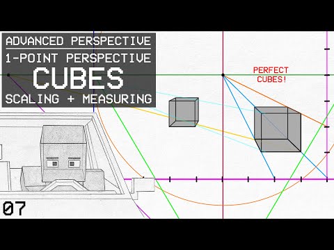 Drawing PERFECT Cubes in 1 Point Perspective (Measuring Lines / Scale) - Advanced Perspective 7