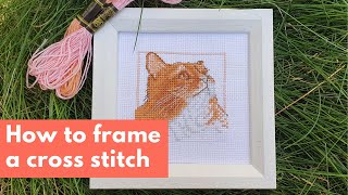How to frame a cross stitch - simple lacing method