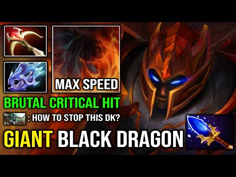 WTF GIANT BLACK DRAGON Brutal Crit 100% Full Aghanim Effect with Moon Shard Attack Speed Dota 2