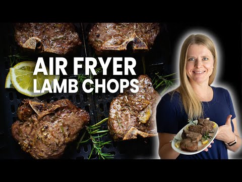 AIR FRYER LAMB CHOPS | easy recipe with garlic, lemon and rosemary