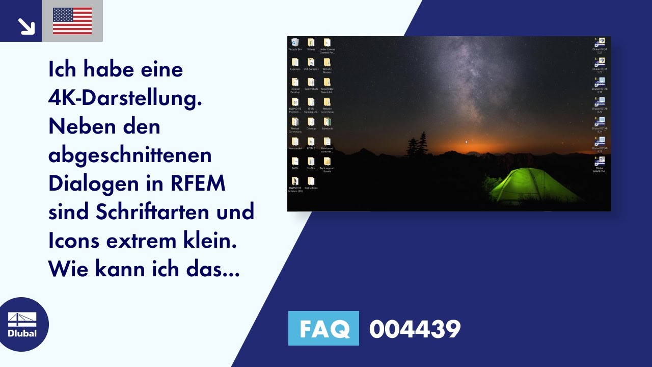 FAQ 004439 | Ich habe ein 4K-Display. Neben den abgeschnittenen Dialogen in RFEM sind Schriftarten und...