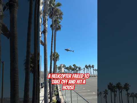 A helicopter failed to take off and hit a house #trending #fail #shorts