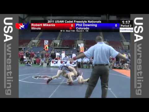 Cadet Freestyle 135 - Robert Mikenis (IL) vs. Phil Downing (CO)