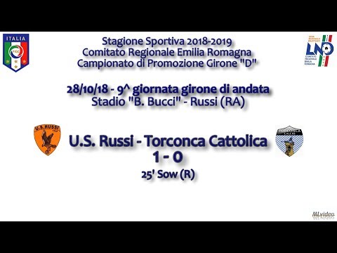 28/10/18–Promoz. ER "D" 9^ and.–US Russi-T. Cattolica 1-0 LA RETE