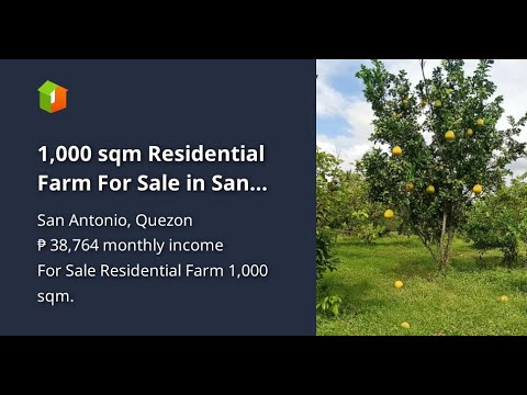 1,000 sqm Residential Farm For Sale in San Antonio Quezon
