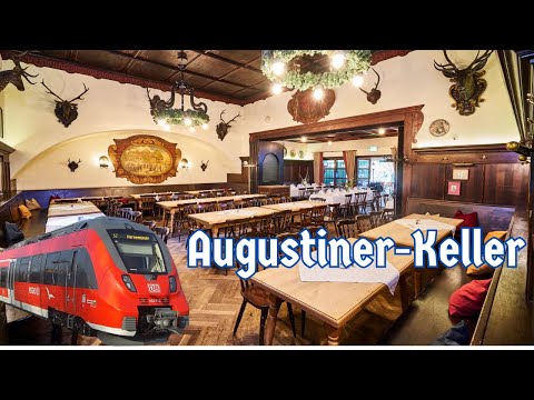 Munich Germany- S-Bahn train in Munich from Marienplatz to Augustiner-Keller beer garden
