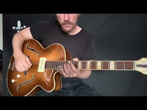 Hofner 4550 S - 1950s archtop guitar - fretjob, electrified, player image 26