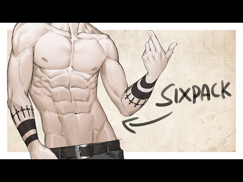 【How to draw abs】Male Manga Body Tutorial
